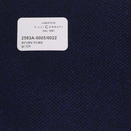 2593a-0005/0022 Cerruti Lanificio - Vải Suit 100% Wool - Xanh Dương Trơn